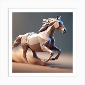 Low Poly Horse 4 Art Print