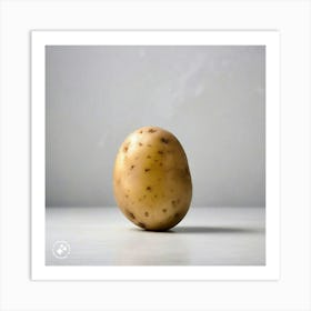 Potato Isolated On White Art Print