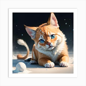 Cat With Blue Eyes 2 Art Print