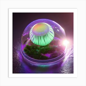 Jellyfish In A Glass Dome Art Print