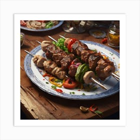 Kebabs On Skewers 6 Art Print