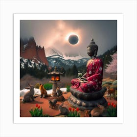 Buddha Eclipse Art Print