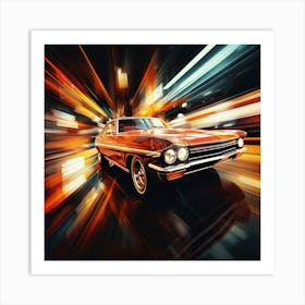 Classic Car In Motion Art Print