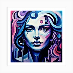 Futuristic Woman Art Print