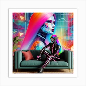 Futuristic Woman Art Print