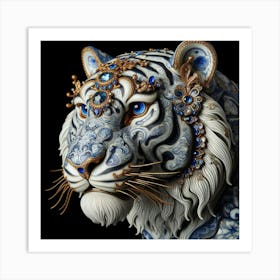 Tiger With Blue Eyes 1 Art Print