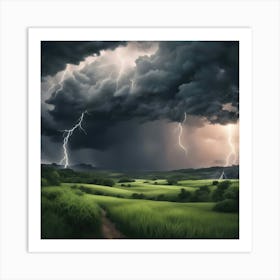 A Storm With A Beautiful Nature Scenery(12)(1) Art Print