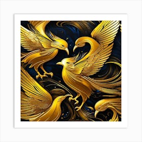 Golden Phoenix 9 Art Print