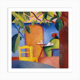 Woman Sitting At A Table Art Print