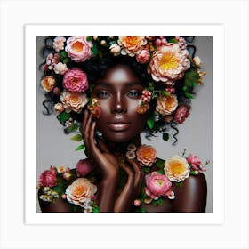 Flowers Woman Art Print