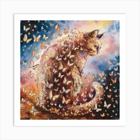 Butterfly Cat 5 Art Print