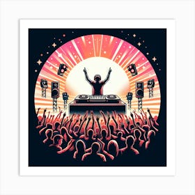 Dj At A Concert 1 Art Print