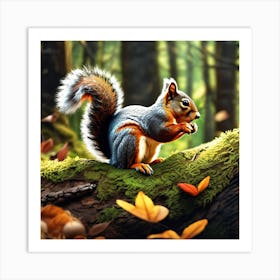 Squirrel In The Forest 427 Art Print