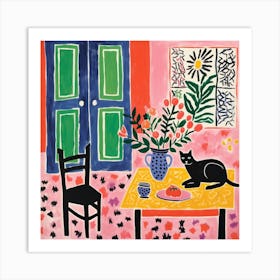 Cat On The Table Art Print