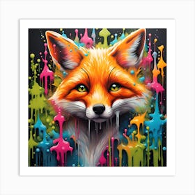 Colorful Fox Art Print