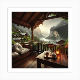 Cabin In The Mountains 1 Art Print