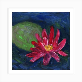 Waterlilly - painting impressionism floral flower square Anton Maliar Art Print