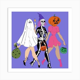 Three Halloween Witches Art Print