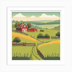 Pixel Farm Art Print