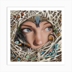 Woman In A Nest Art Print