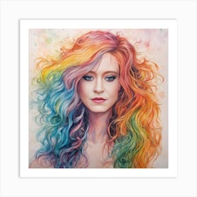 Rainbow woman Art Print