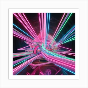 Neon Light Tunnel Art Print