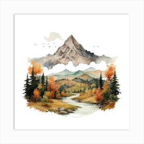 Watercolor Landscape 17 Art Print