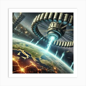 A Futuristic Scene Showing The Tectonic Shaker Sup Art Print