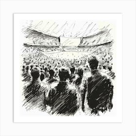 A Stadium Crowd Hand Drawn Sketch Illustration 1718674920 2 Art Print