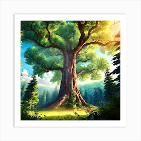 Large Tree In The Forest Art Print