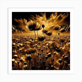 Golden Poppy Field Art Print