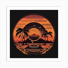 Sunset On The Beach Art Print