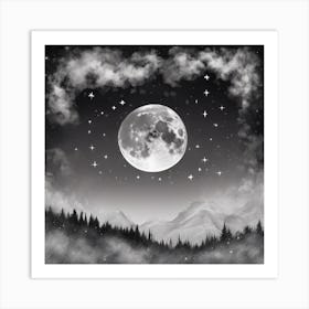 Full Moon In The Sky Art Print