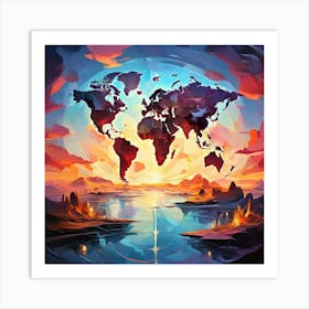 World Map 43 Art Print