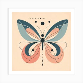 Boho Minimalist Butterfly I Art Print