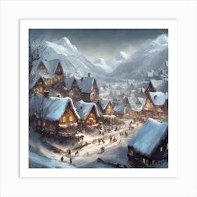 Winter Village 5 Art Print