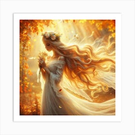 Beautiful Girl In The Forest 3 Art Print