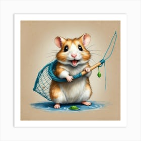 Hamster Fishing 13 Art Print