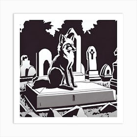 Fox In The Graveyard 1 Art Print