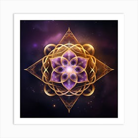 Golden Flower Of Life Art Print