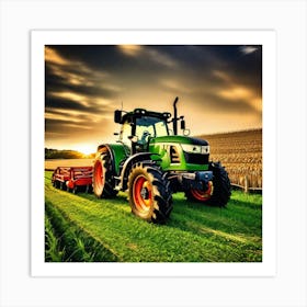 Tractor In The Field Art Print