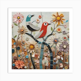 birds love Flower SS Style Di 7400 Art Print