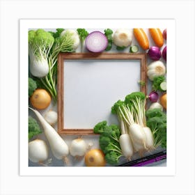 Fresh Vegetables In A Frame Art Print