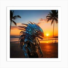 Firefly Futuristic Morphic Creature By A Tropical Sunrise 72446 (2) Art Print