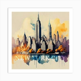 New York City Watercolor Painting 2 Art Print