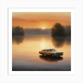 Car In The Water Art Print