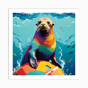 SEALION ON SEABUOY 1 Art Print