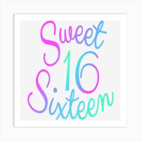 Sweet 16 Birthday Party Celebration Favor Gift For Her Art Print