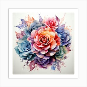 Watercolor Roses 2 Art Print