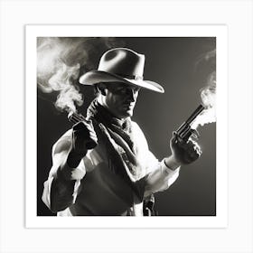 Cowboy With Guns 1 Art Print